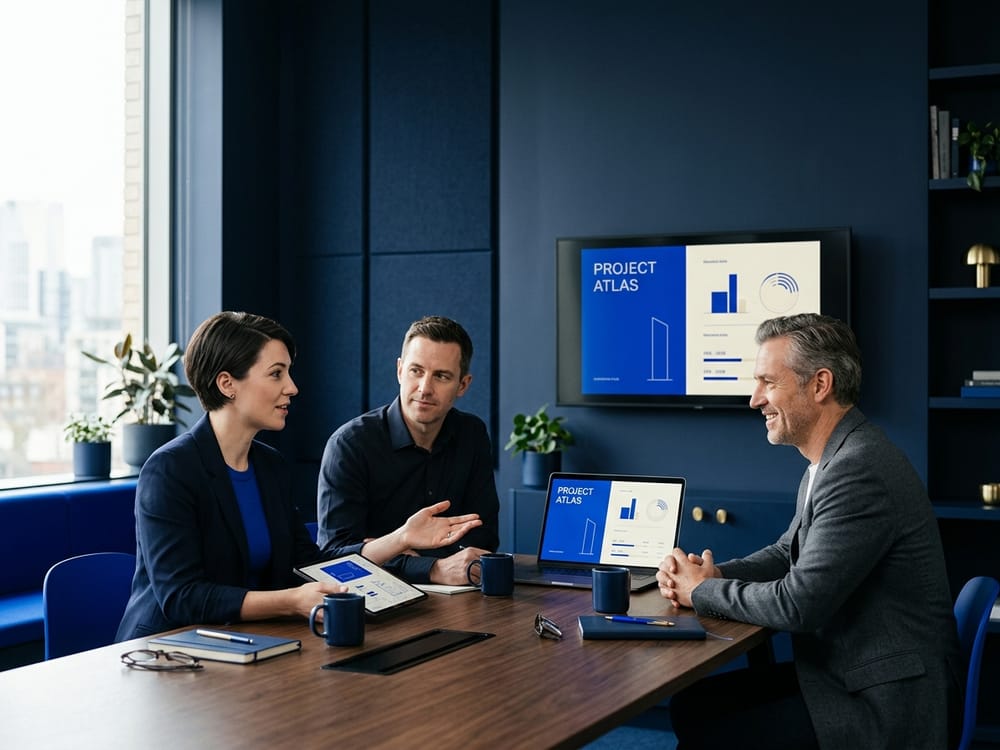 Una agencia presentando un proyecto a su cliente