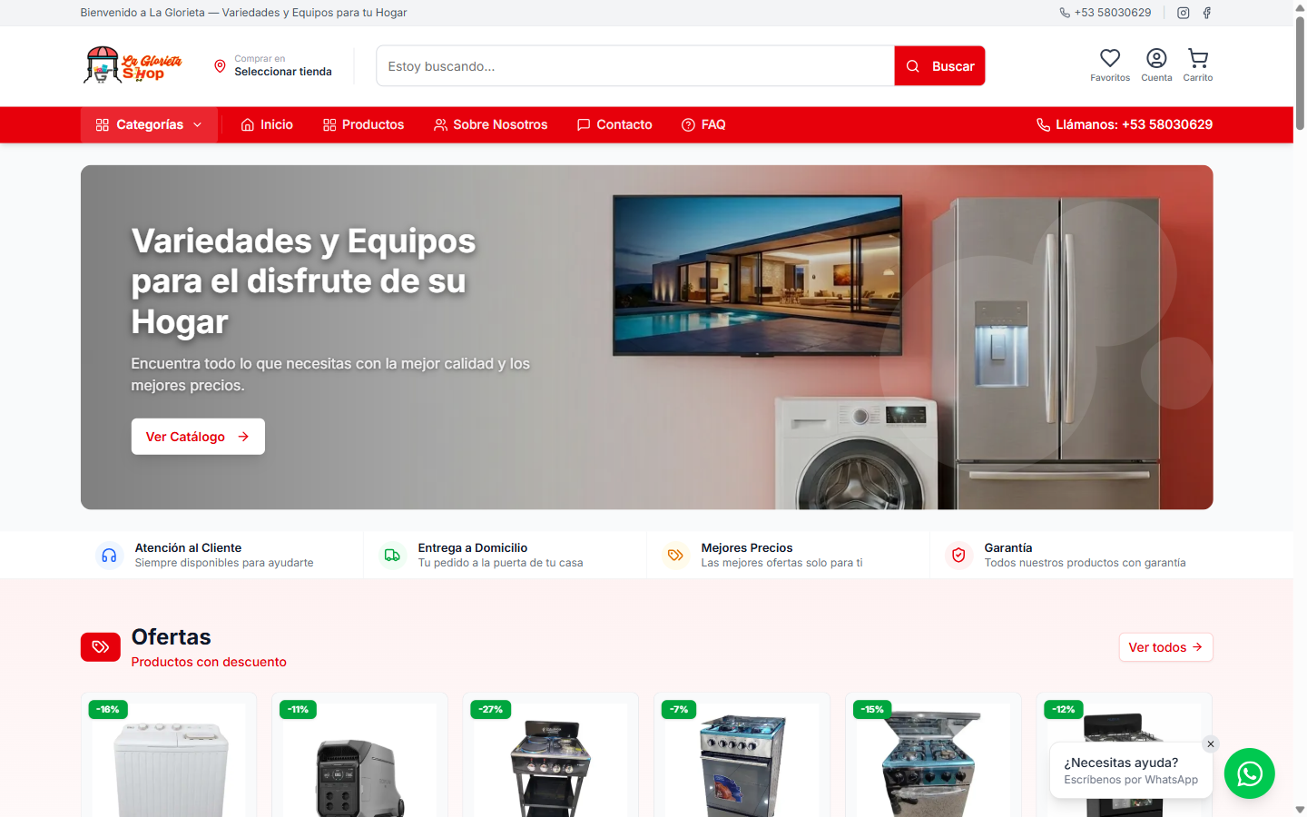 Captura del sitio La Glorieta Shop